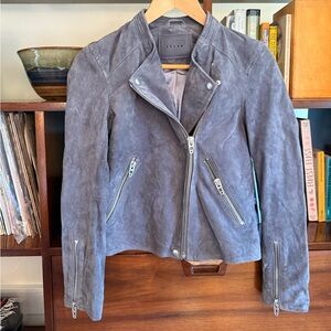 Blank NYC Charcoal Leather Moto Jacket